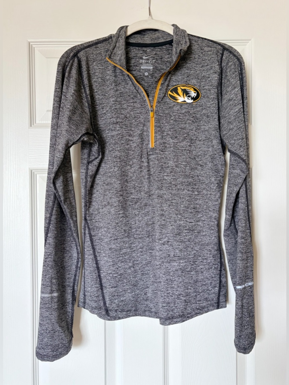 Nike Mizzou Women’s Heather Gray Athletic Quarter-Zip — Size Small